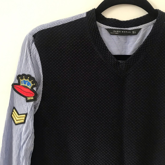Zara Varsity Top with Patches - Picture 2 of 5